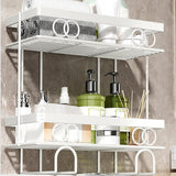 Garvee Über Dem WC Regal 2-Stöckig Kein Bohren Robust Metall Gitterdesign Badezimmer Organizer Für Kleine Räume - Weiß