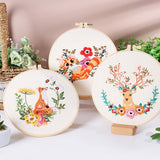 Garvee Kits De Bordado Mit Tiermotiven Anfänger-Stickset Mit Rahmen Und Nadeln Für Kreative Hobbys Baumwolle Komplettset Katzen Stickerei - Wie gezeigt