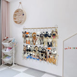 Garvee Plüschtiere Aufbewahrungshängematte Holznetz Höhenverstellbar Große Kapazität Für Kinderzimmer Und Spielzimmer 70x80cm Weiß - Weiß