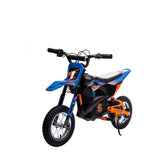 Garvee 24V Elektrisches Offroad-Motorrad 250W Motor Leder Sitz Metallfederung Luftreifen Für Kinder Teens Blau - Blau