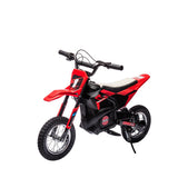 Garvee 24V Elektrisches Offroad-Motorrad 250W Motor Leder Sitz Metallfederung Luftreifen Für Kinder Teens Rot - Rot
