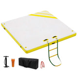 Garvee Aufblasbare Schwimmplattform 3 x 3 m, Für 8–10 Personen, Rutschfest, PVC, Mit Leiter, Für See & Wasser, Gelb - Gelb