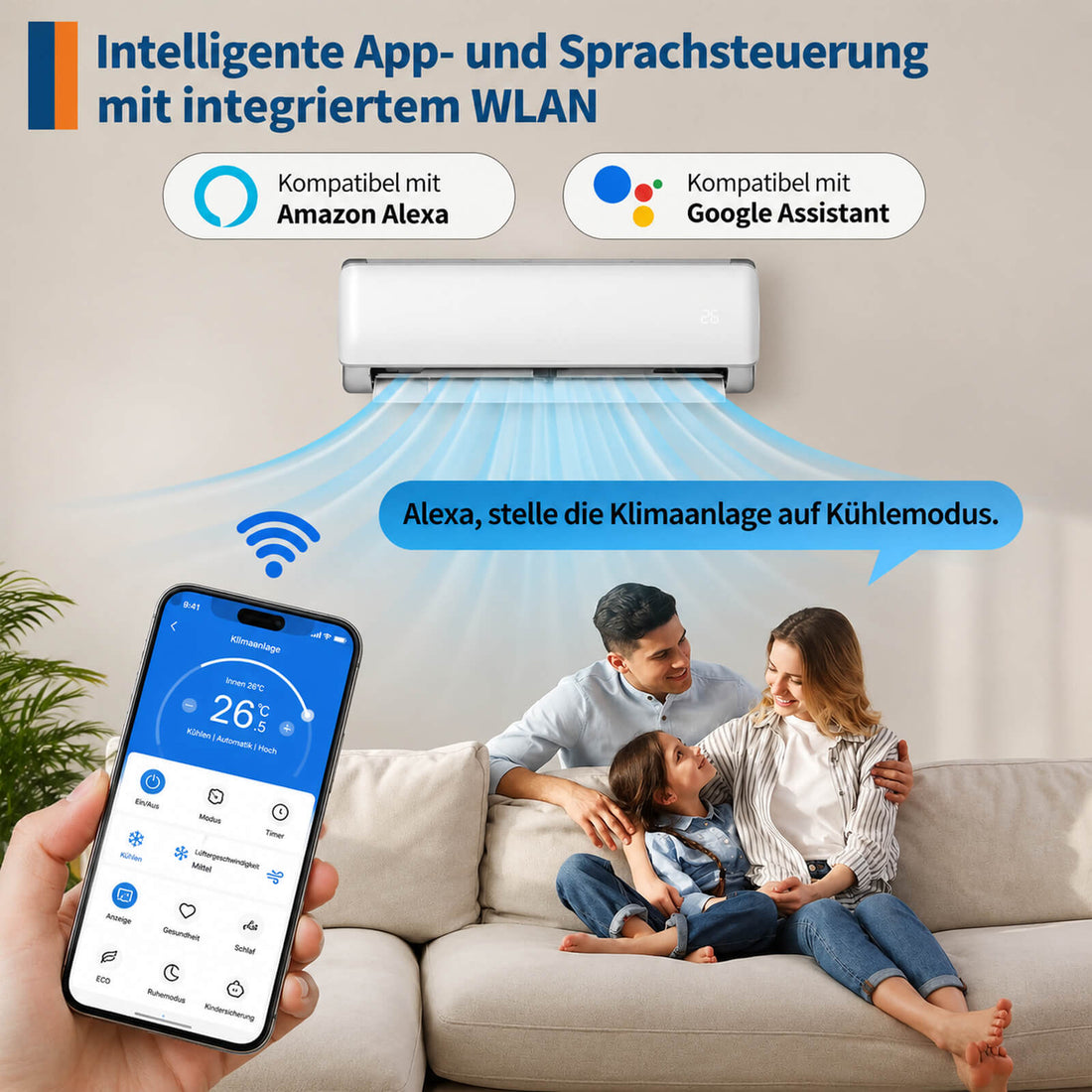 Garvee Klimaanlage mit App- und Sprachsteuerung
