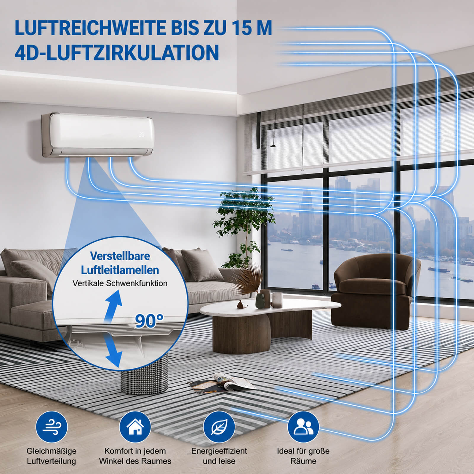 Garvee Mini-Split-Klimaanlage mit 4D-Luftstrom