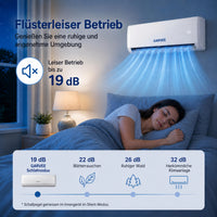 Garvee AUX Split Klimaanlage 9000BTU Klimageräte mit Heizfunktion Kältemittel R32 Inkl. Montagematerial, A++ Energieeffizienz, R32, WLAN-App-Steuerung