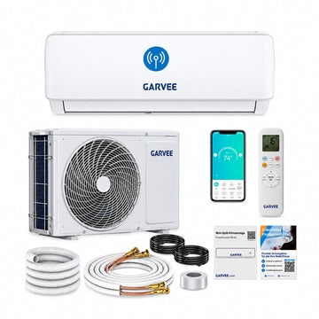 Garvee AUX Split Klimaanlage 24000BTU Klimageräte mit Heizfunktion Kältemittel R32 Inkl. Montagematerial, A++ Energieeffizienz, R32, WLAN-App-Steuerung