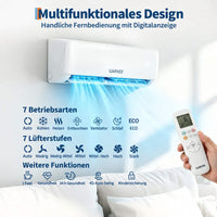 Garvee AUX Split Klimaanlage 24000BTU Klimageräte mit Heizfunktion Kältemittel R32 Inkl. Montagematerial, A++ Energieeffizienz, R32, WLAN-App-Steuerung