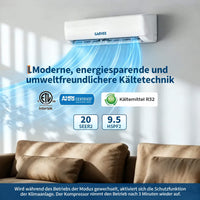 Garvee AUX Split Klimaanlage 24000BTU Klimageräte mit Heizfunktion Kältemittel R32 Inkl. Montagematerial, A++ Energieeffizienz, R32, WLAN-App-Steuerung
