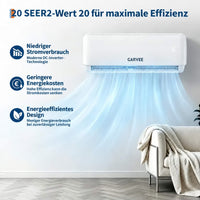 Garvee AUX Split Klimaanlage 24000BTU Klimageräte mit Heizfunktion Kältemittel R32 Inkl. Montagematerial, A++ Energieeffizienz, R32, WLAN-App-Steuerung