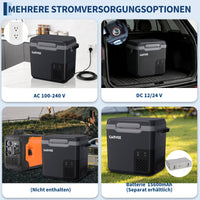 GARVEE 12 L Kompressor-Kühlbox fürs Auto, −20 bis 20 °C, App-Steuerung, 12/24 V, Dunkelgrau