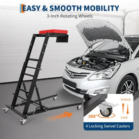 GARVEE Rollbar Automotive Topside Creeper, Engine Creeper 114–168 cm Einstellbar, 181 kg Kapazität High Top Creeper, 4 Lenkrollen, Gepolstertes Deck, Creeper für die Garage zu Hause, Doppelholm