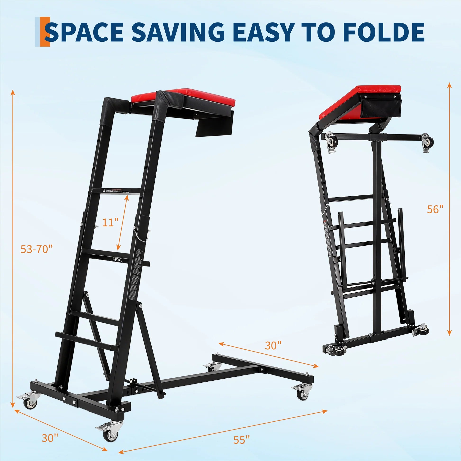 GARVEE Rollbar Automotive Topside Creeper, Engine Creeper 135–178 cm Einstellbar, 181 kg Kapazität High Top Creeper, 4 Lenkrollen, Gepolstertes Deck, Creeper für die Garage zu Hause, Zentralholm