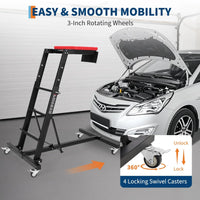 GARVEE Rollbar Automotive Topside Creeper, Engine Creeper 114–168 cm Einstellbar, 181 kg Kapazität High Top Creeper, 4 Lenkrollen, Gepolstertes Deck, Creeper für die Garage zu Hause, Zentralholm