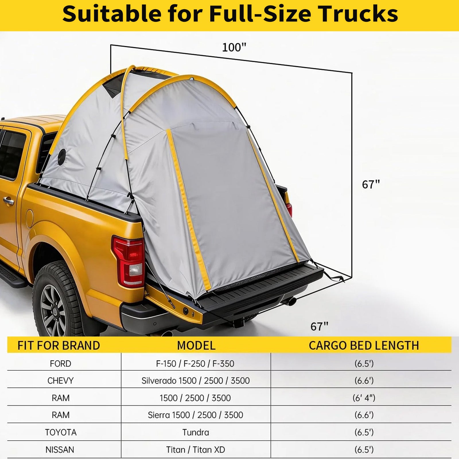 Garvee Pickup-Zelt mit Markise, PU3000 Ladeflächenzelt für Camping, Roadtrips & Overlanding