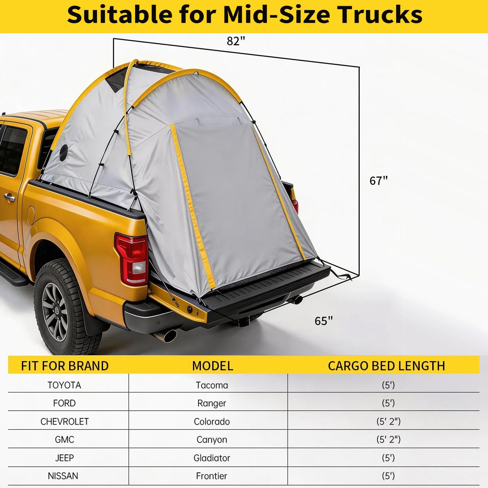 Garvee Pickup-Zelt mit Markise, PU3000 Ladeflächenzelt für Camping, Roadtrips & Overlanding