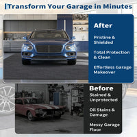 GARVEE Große Garagenmatte 2.3 x 6.1 m, Rutschfester Auto Stellplatzteppich für Garage, Ölabsorbierende & Wasserdichte Bodenmatte unter dem Fahrzeug, Grau