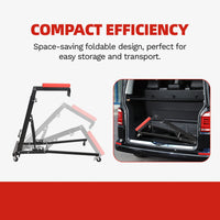 GARVEE Schwerlast Automotive Topside Creeper, Motor-Arbeitsbühne 121–166 cm Höhenverstellbar, 181 kg Tragkraft, Gepolsterte Plattform mit 4 Schwenkrollen für Motorwartung und Fahrzeugreparatur, Schwarz