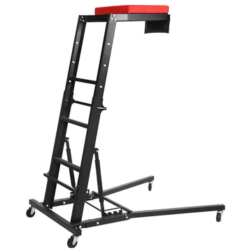GARVEE Schwerlast Automotive Topside Creeper, Motor-Arbeitsbühne 121–166 cm Höhenverstellbar, 181 kg Tragkraft, Gepolsterte Plattform mit 4 Schwenkrollen für Motorwartung und Fahrzeugreparatur, Schwarz