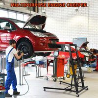 GARVEE Schwerlast Automotive Topside Creeper, Motor-Arbeitsbühne 121–166 cm Höhenverstellbar, 181 kg Tragkraft, Gepolsterte Plattform mit 4 Schwenkrollen für Motorwartung und Fahrzeugreparatur, Schwarz
