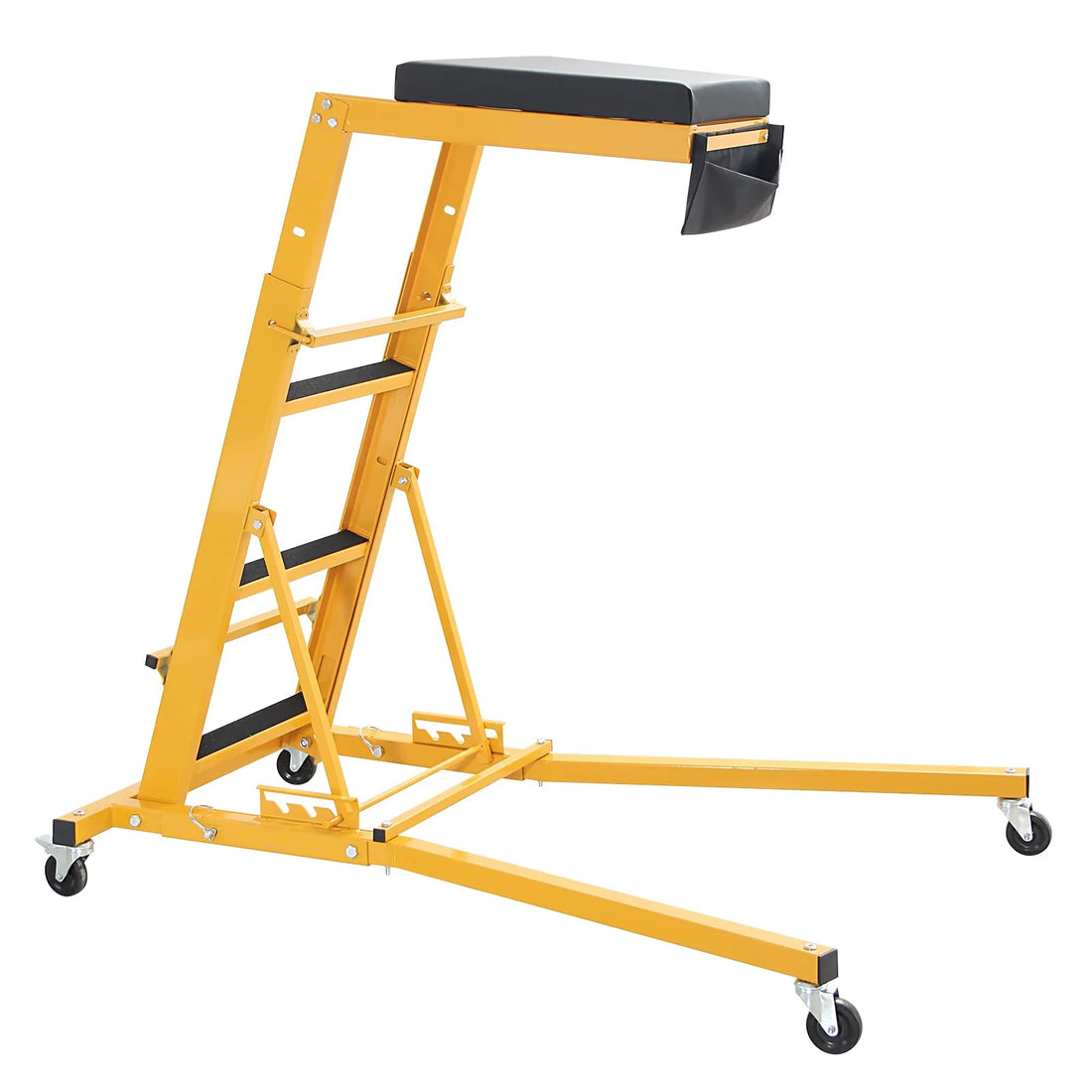 GARVEE Schwerlast Automotive Topside Creeper, Motor-Arbeitsbühne 122–168 cm Höhenverstellbar, 181 kg Tragkraft, Gepolsterte Plattform mit 4 Schwenkrollen für Motorwartung und Fahrzeugreparatur, Gelb