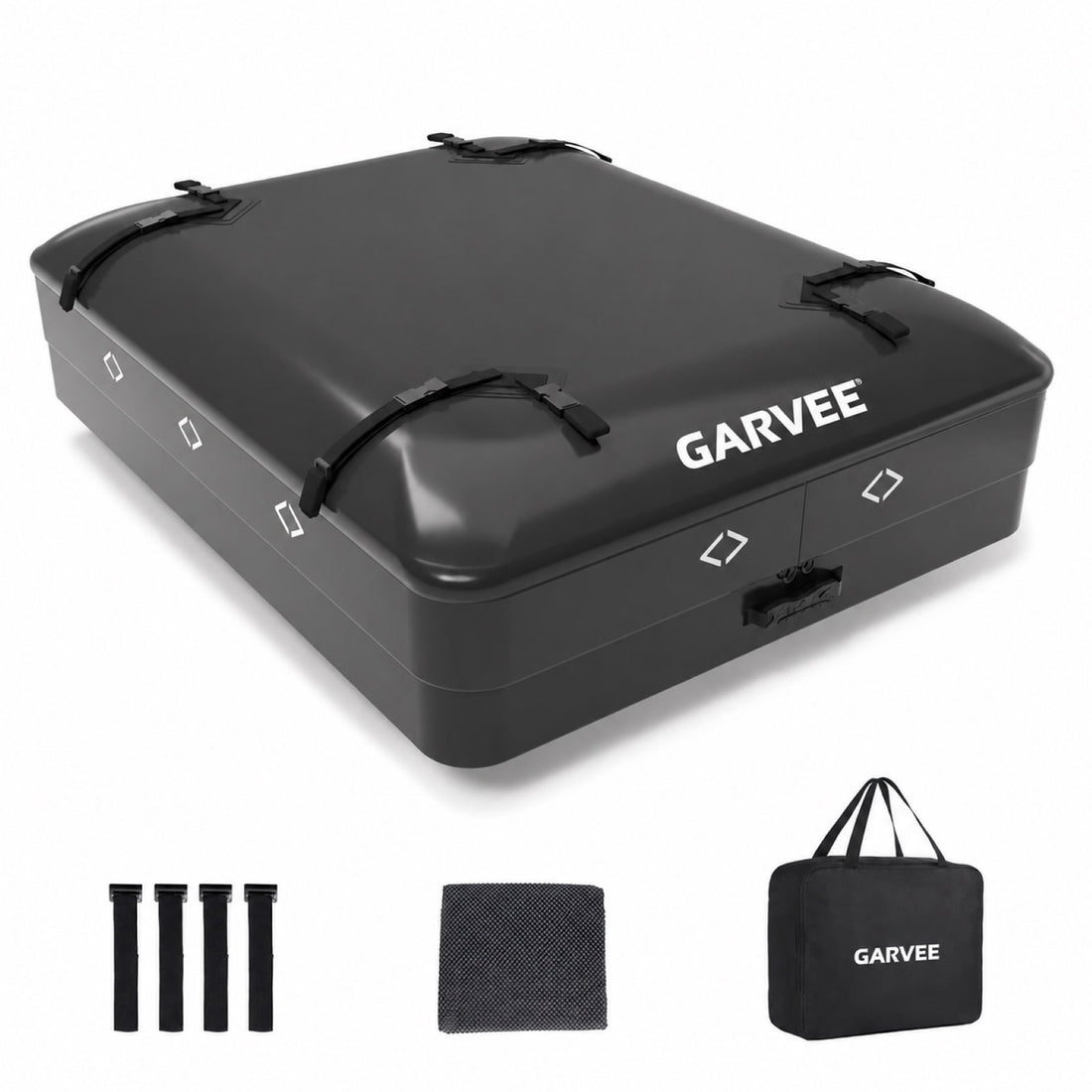 Garvee Dachgepäcktasche 425 L, wasserdicht, 112 × 86 × 43 cm, mit 8 Gurten & 4 Türhaken