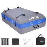 Garvee Dachgepäcktasche 132 x 100 x 45 cm, 595 L Wasserdichte Dachtasche mit 4 Türhaken & 8 Verstärkten Gurten für SUV & Auto, Schwarz - Grau