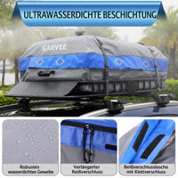 Garvee Dachgepäcktasche 132 x 100 x 45 cm, 595 L Wasserdichte Dachtasche mit 4 Türhaken & 8 Verstärkten Gurten für SUV & Auto, Schwarz