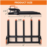Garvee Klemmbare Palettengabel für Traktor, 107 cm Schaufelgabel mit 1134 kg Tragkraft, Robuster Frontlader Gabelaufsatz aus Stahl für Landwirtschaft, Bau und Materialtransport