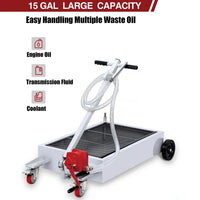 Garvee Ölauffangwanne 57 L Mit Handpumpe & 2.4 m Schlauch, Flach, Silber