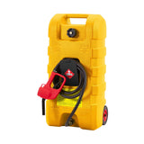 GARVEE Mobiler Kraftstoffkanister 57 L mit Rädern und Handpumpe, Tragbarer Benzinkanister für Auto, Boot, Rasenmäher, ATV und Landwirtschaft, Gelb - Gelb