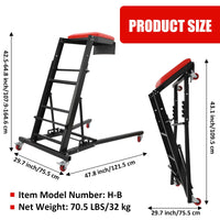 GARVEE Rollbar Automotive Topside Creeper, Engine Creeper 108–165 cm Einstellbar, 181 kg Kapazität High Top Creeper, 4 Lenkrollen, Gepolstertes Deck, Creeper für die Garage zu Hause, Doppelholm