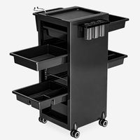 Garvee Salon-Rollwagen mit 6 Schubladen – Rollbarer Wagen mit Haartrocknerhalter für Salon & Studio, Schwarz