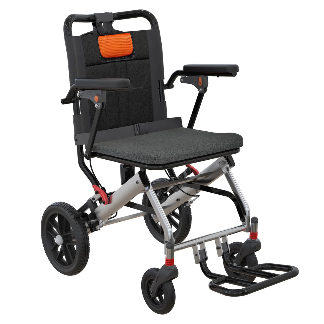 GARVEE Leichtgewicht Rollstuhl für Senioren, Faltbarer Aluminium Rollstuhl mit Klappbaren Armlehnen und Sicherheitsbremsen, Komfortabler Transportrollstuhl für Innen & Außen