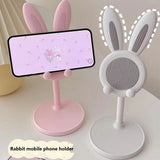 Garvee Niedlicher Kaninchen Handyhalter Universal Smartphone Ständer Höhenverstellbar Desktop Monitor Halterung Büro & Zuhause - Schwarz