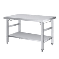 Garvee Klapptisch Edelstahl 91×61×70 cm – Klappbar, höhenverstellbares Unterregal, 2 Ebenen, rostfrei, ideal für Küche, Garage & Gastronomie