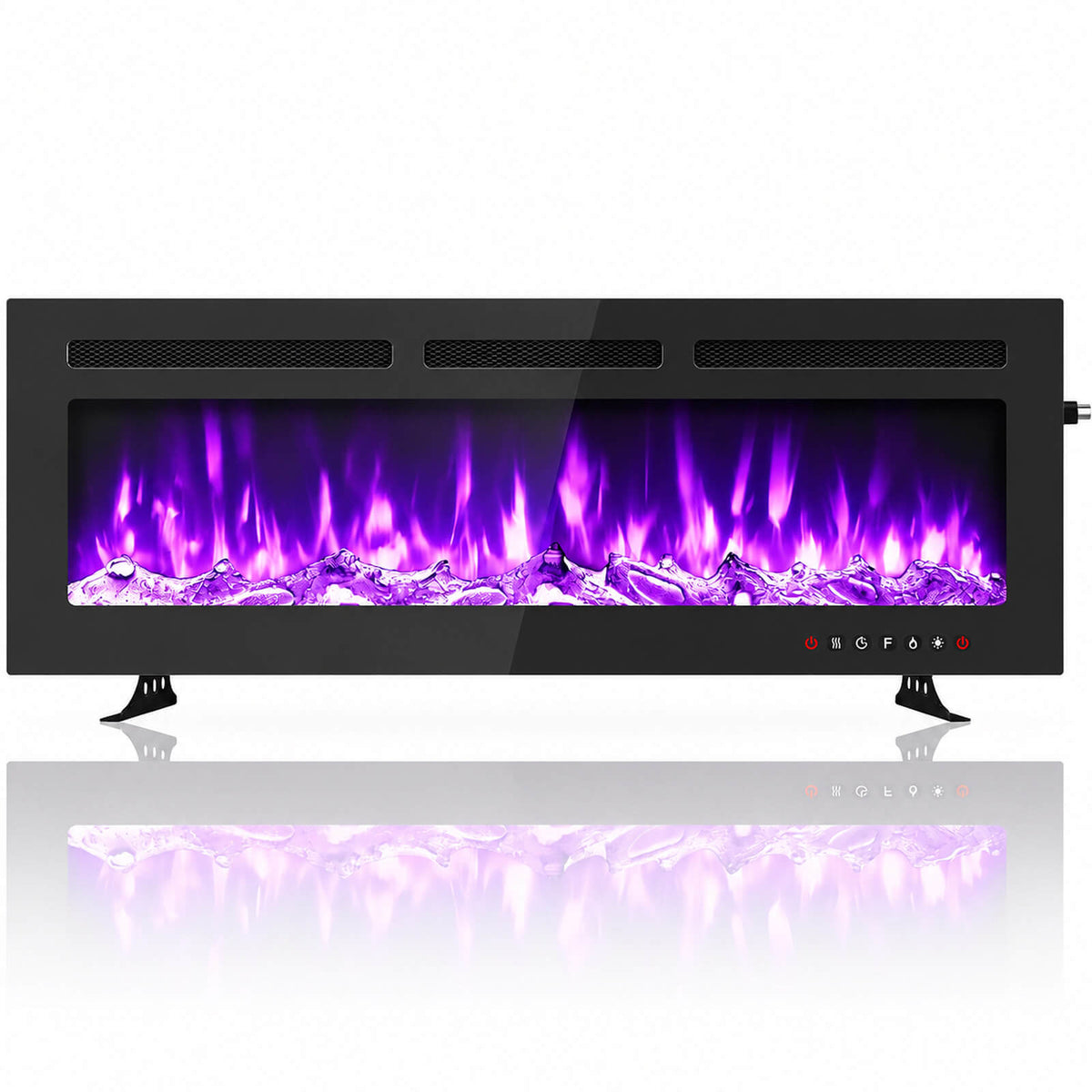 Garvee 72-Zoll Elektrokamin 183 cm mit 1800 W Heizung, 12 LED-Flammenfarben, Fernbedienung und Touch-Panel