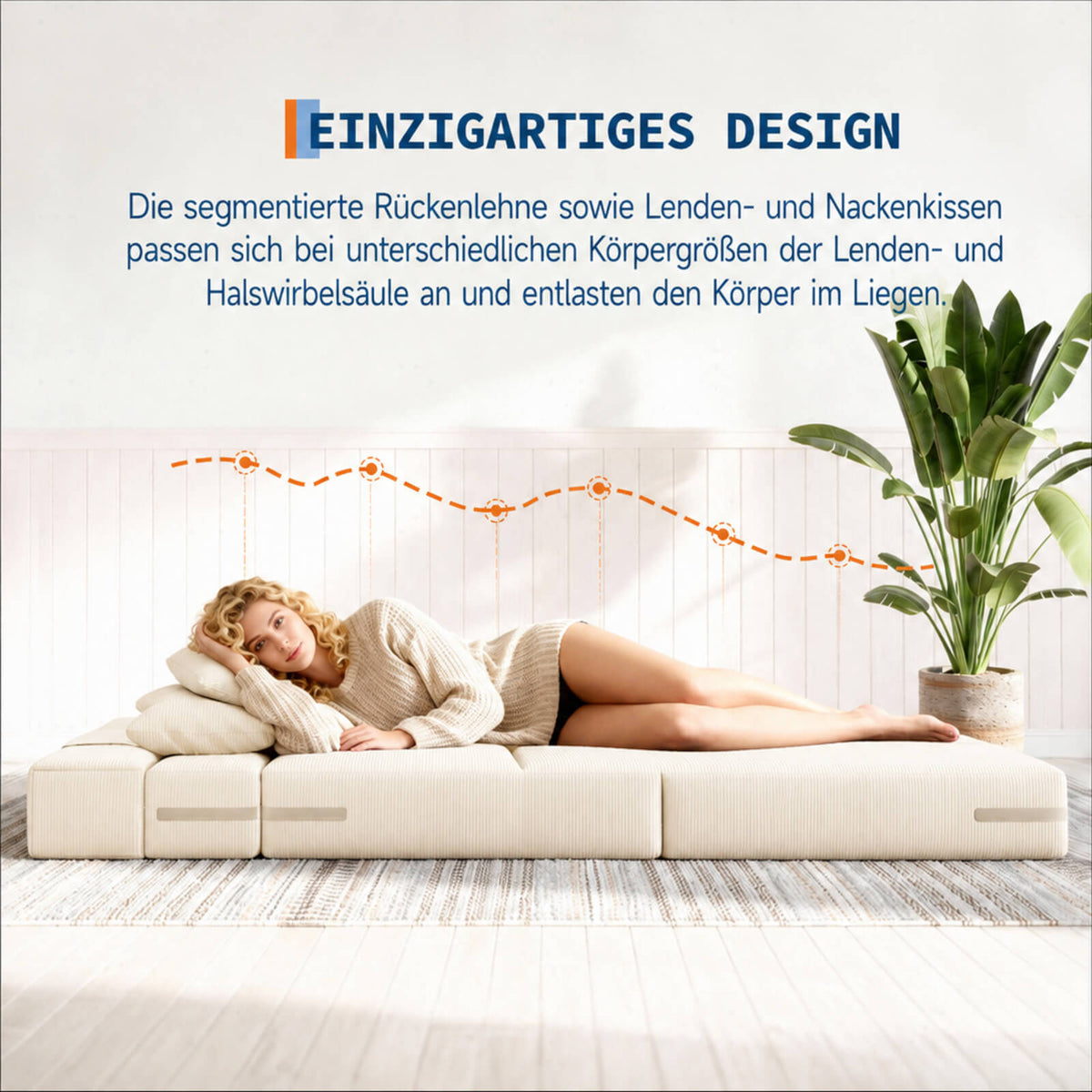Garvee 4-in-1 Schlafsofa aus Cord, klappbar, für Wohnzimmer und Gästezimmer, Beige