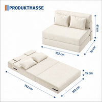 Garvee 4-in-1 Schlafsofa aus Cord, klappbar, für Wohnzimmer und Gästezimmer, Beige