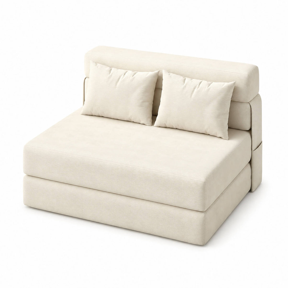 Garvee 4-in-1 Schlafsofa aus Cord, klappbar, für Wohnzimmer und Gästezimmer, Beige