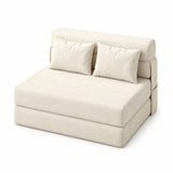 Garvee 4-in-1 Schlafsofa aus Cord, klappbar, für Wohnzimmer und Gästezimmer, Beige - Beige