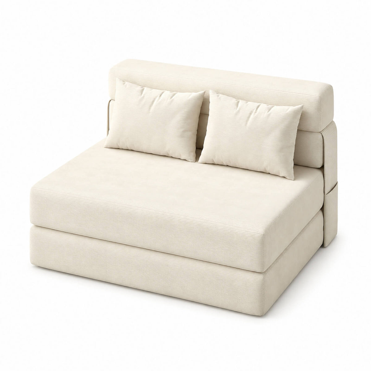 Garvee 4-in-1 Schlafsofa aus Cord, klappbar, für Wohnzimmer und Gästezimmer, Beige