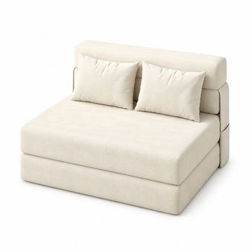 Garvee 4-in-1 Schlafsofa aus Cord, klappbar, für Wohnzimmer und Gästezimmer, Beige