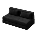 Garvee Schlafsofa aus Leinenstoff in Schwarz, ca. 203 cm, Klein, klappbar, für Wohnzimmer und Schlafzimmer - Schwarz