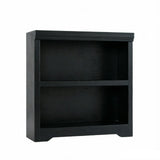 GARVEE Bücherregal, 2 Ebenen, 60 cm breit, MDF, verstellbare Ablagen, Schwarz – für Wohnzimmer & Schlafzimmer - Schwarz