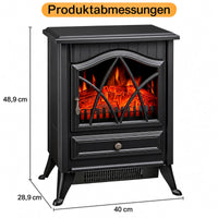 Garvee Freistehender Elektrokamin mit 3-seitiger Sicht, 900/1800 W Heizung, 3D-Multicolor-Flamme & Thermostat – mobil aufstellbar