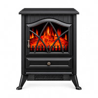 Garvee Freistehender Elektrokamin mit 3-seitiger Sicht, 900/1800 W Heizung, 3D-Multicolor-Flamme & Thermostat – mobil aufstellbar