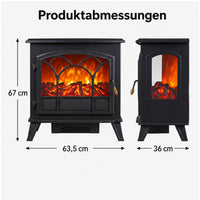 Garvee Freistehender Elektrokamin mit 3-seitiger Panorama-Sicht, 950/1850 W Heizlüfter, Fernbedienung, Thermostat & Timer – mobil aufstellbar