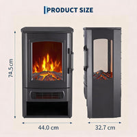 Garvee Freistehender Elektrokamin mit 3-seitiger Sicht, 1000/2000 W Heizung, Multicolor-Flamme & Thermostat – mobil aufstellbar