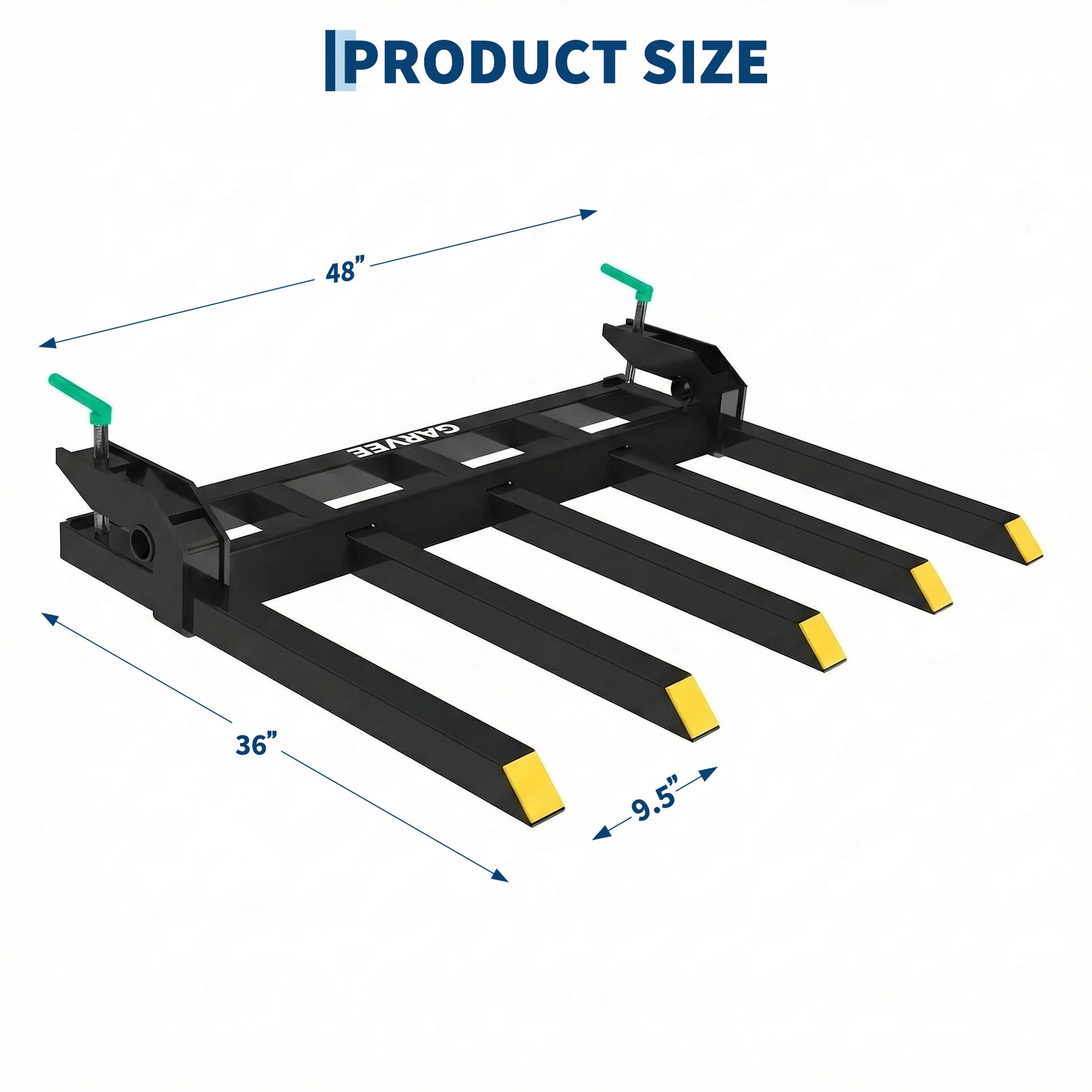 Garvee Klemmbare Palettengabel 122 cm, Frontladergabel mit 1134 kg Tragkraft, Schwerlast Stahl Gabelaufsatz für Traktor, Skid Steer, Bau und Landwirtschaft