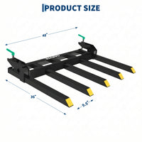 Garvee Klemmbare Palettengabel 122 cm, Frontladergabel mit 1134 kg Tragkraft, Schwerlast Stahl Gabelaufsatz für Traktor, Skid Steer, Bau und Landwirtschaft